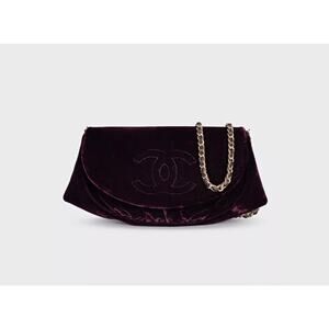 Chanel Purple Half Moon Wallet On Chain
